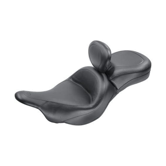 1 piece 2-up wide touring vintage seat plain black