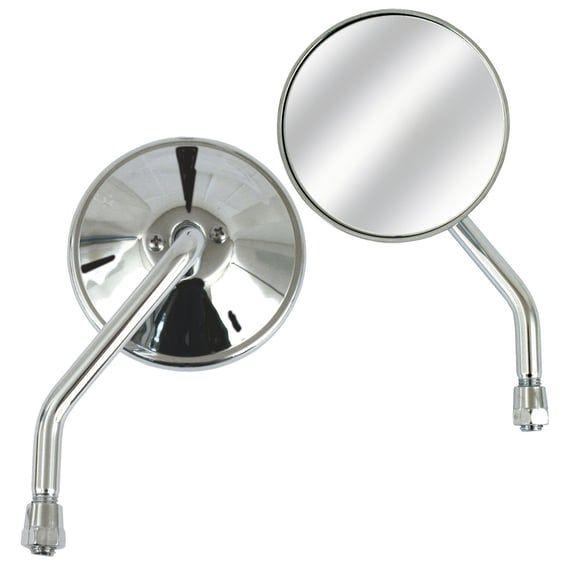 3-3/8" round custom mirror, left, 10mm. Chrome
