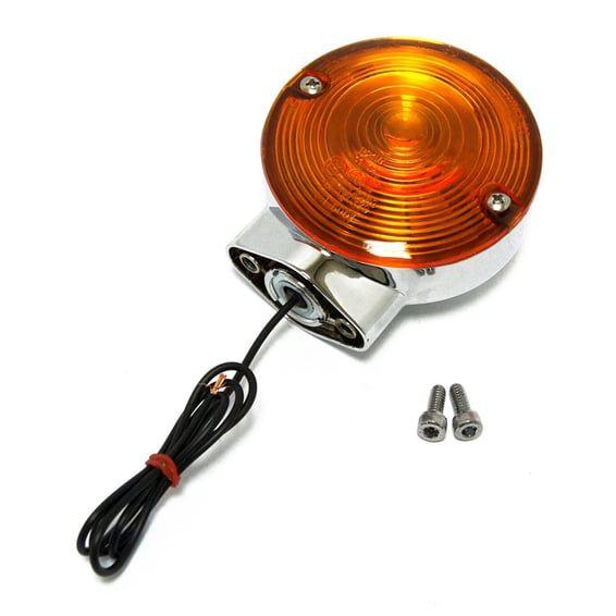 Turn signal assembly. Rear. Amber lens. Chrome