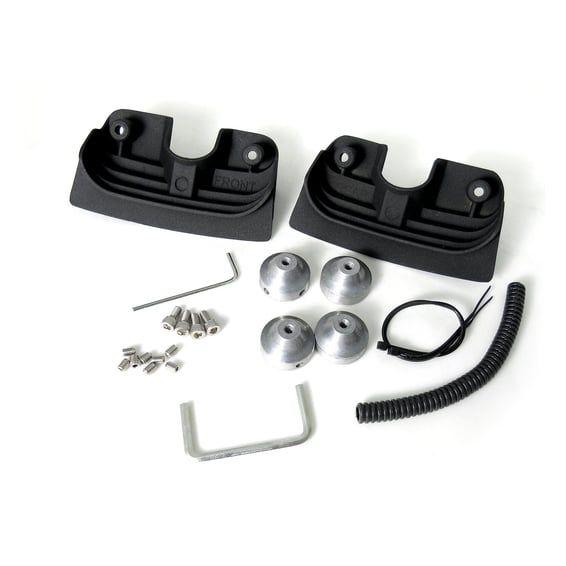 Head bolt bridge cover set. Finned, black