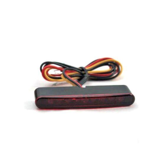 Stripe-run mini LED taillight. Red lens