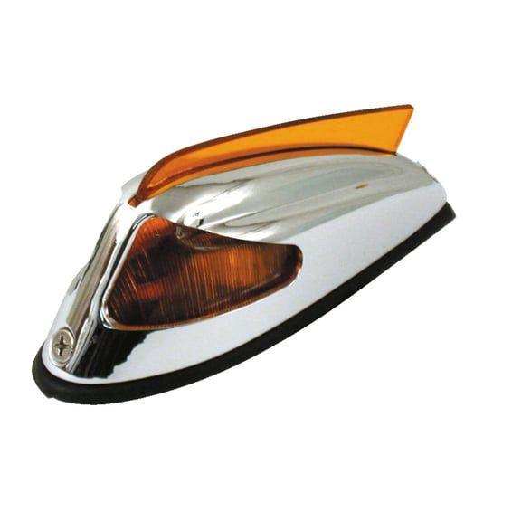 50-57 style front fender light. Chrome, amber lens