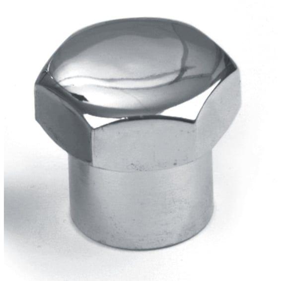 Fork stem nut. domed. Chrome
