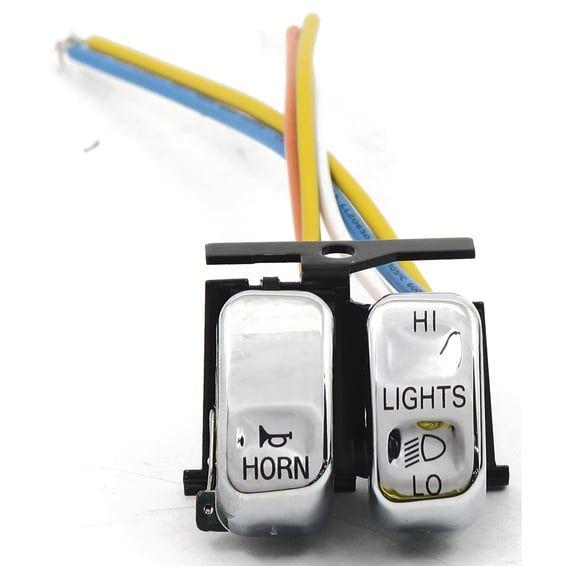 Hi/Low/horn, handlebar switch set. Chrome