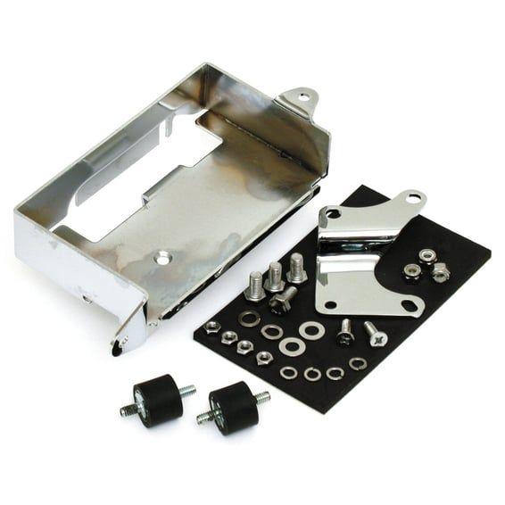 Battery carrier tray. Chrome
