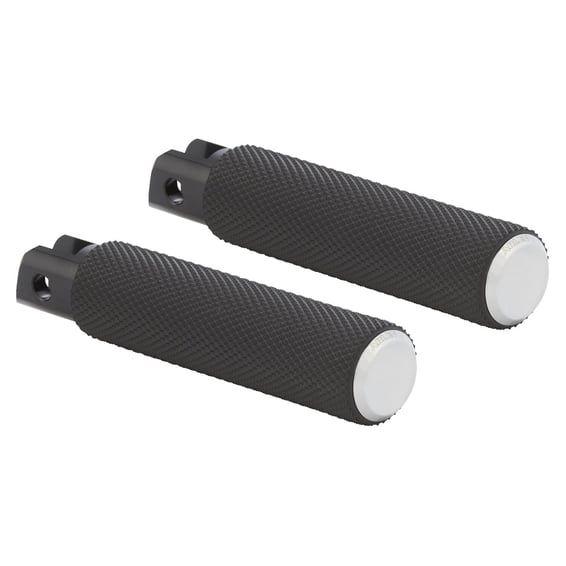 Knurled rider foot pegs. Chrome
