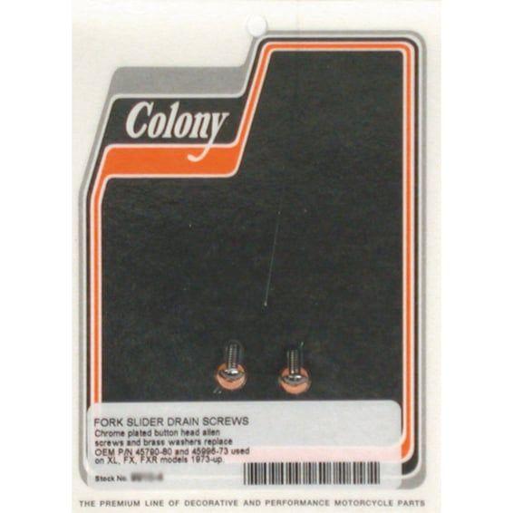 fork slider drain screws. Chrome Button Head