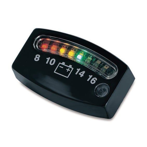 LED battery gauge. Black