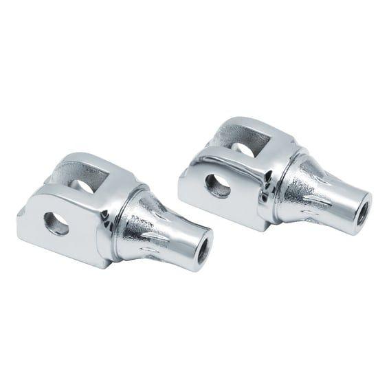 Tapered front footpeg adapter. Chrome