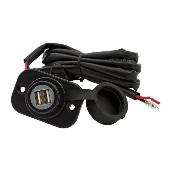 Panel mounted dual port usb charger