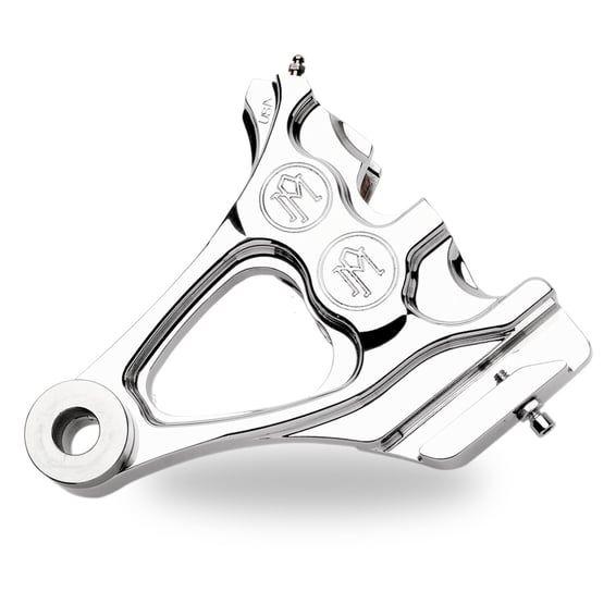 PM, 4-piston one-piece caliper/bracket, rear. Chrome
