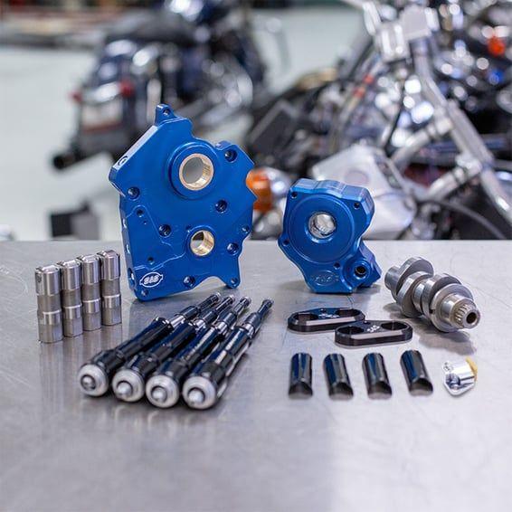 475C cam chest kit M8 - Chain drive, oil cooled. Black
