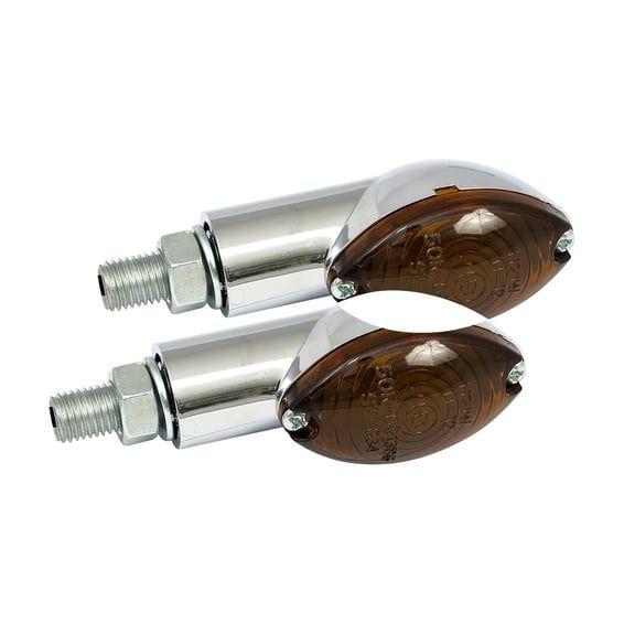 Cateye mini turn signals 20mm stem, chrome with dark lens