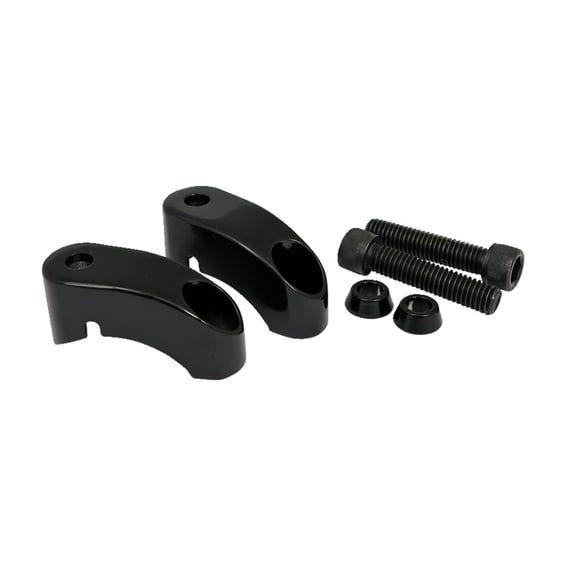 Shortened turn signal mount kit. Front, gloss black
