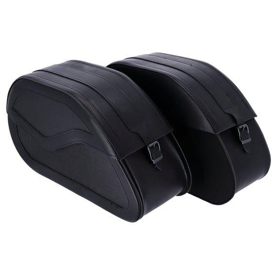 reinforced rigid leather saddlebag set. 32 liter