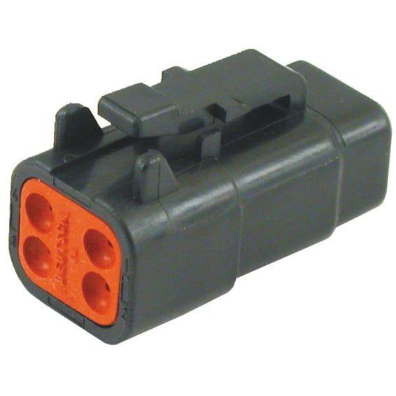 NAMZ, Deutsch DTM connector. Black, plug, 4-pins