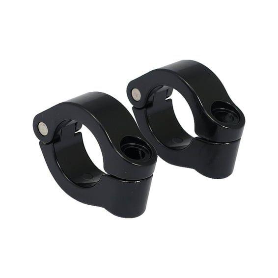 Engine guard clamp set, for spotlamps. short. Black