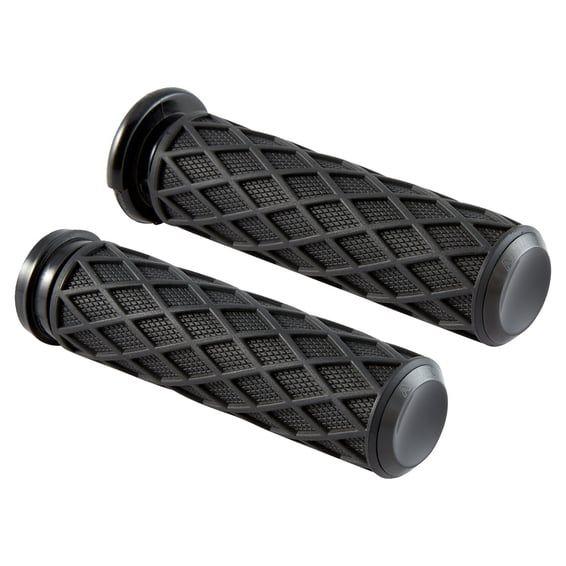Diamond handlebar grip set. Black