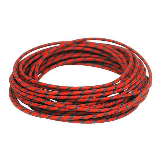 Classic cloth covered wiring, 25ft. roll. Red/blue
