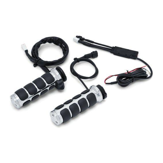 Heated ISO grips. Chrome