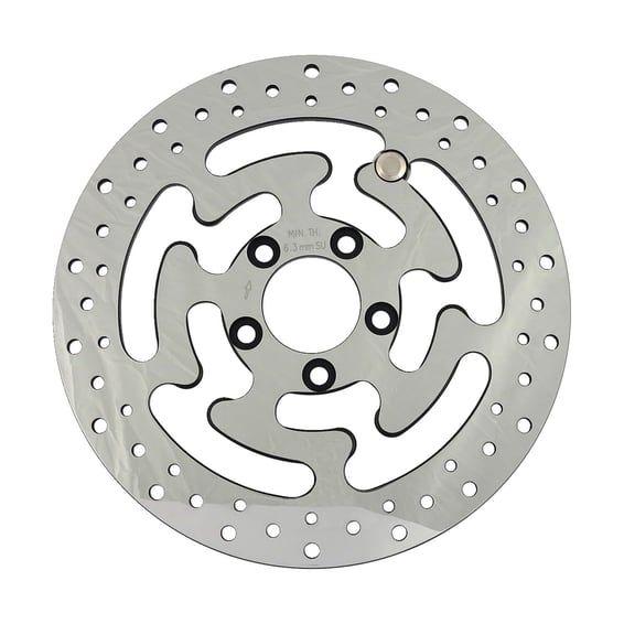 Brake rotor rear, drilled. Polished stainless steel