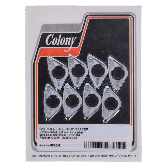 cylinder base stud spacers set. Chrome