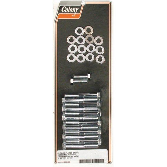 Sportster rocker box bolt kit. Hex, chrome