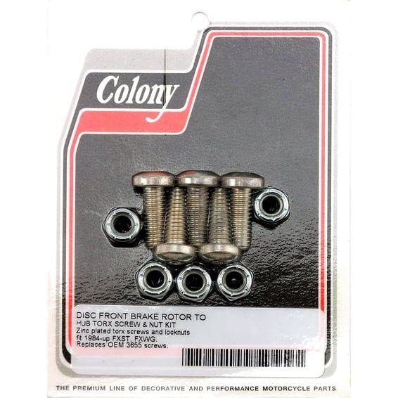 front brake rotor bolt & nut kit. Flat torx Zinc