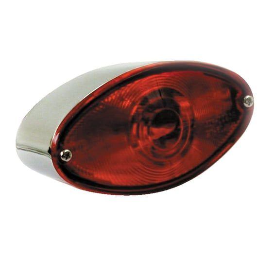 Cateye taillight. Die-cast housing. Chrome