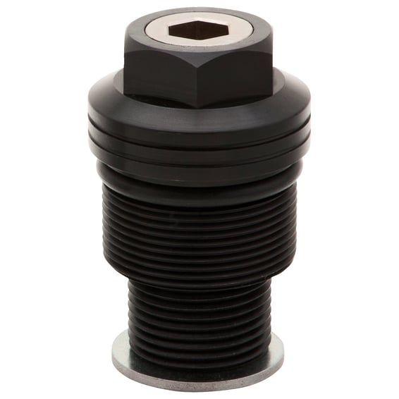 39mm fork spring preload adjusters. Black anodized