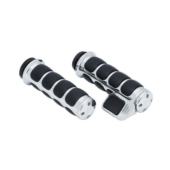 Premium ISO-grips. Chrome