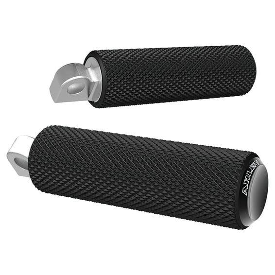 Fusion foot pegs, Knurled. Black end caps