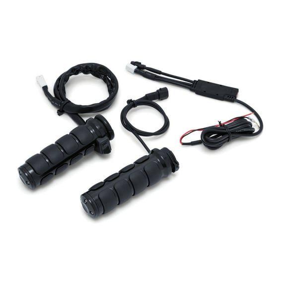 Heated ISO grips. Gloss black