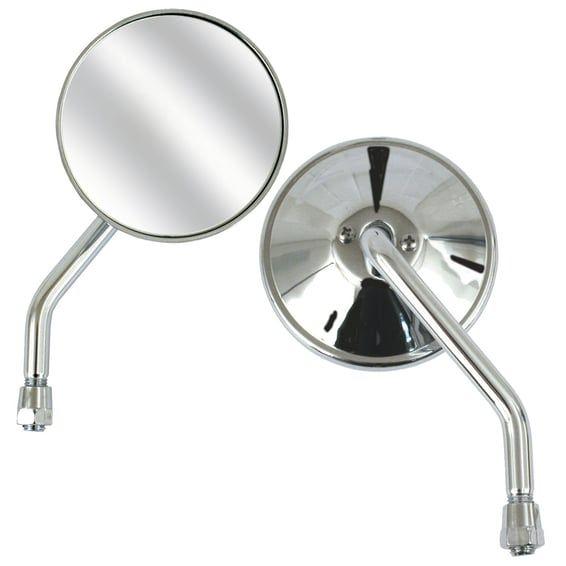 4" round custom mirror, right, 10mm. Chrome