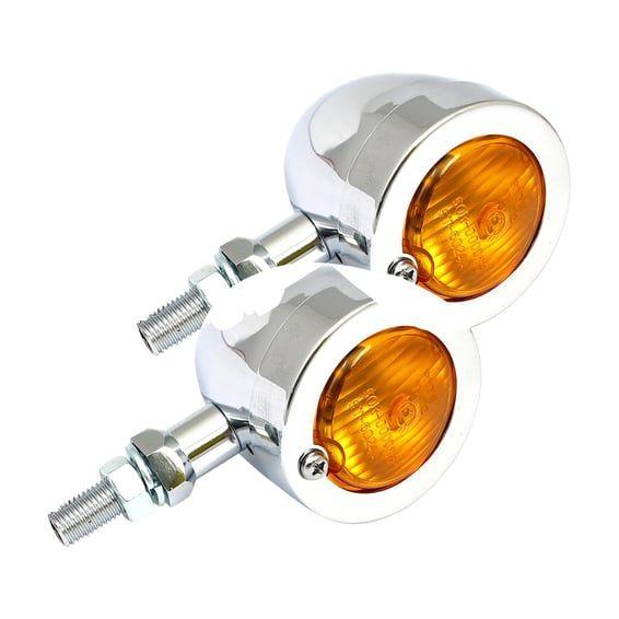 Bullet turn signals, flat lens. Chrome
