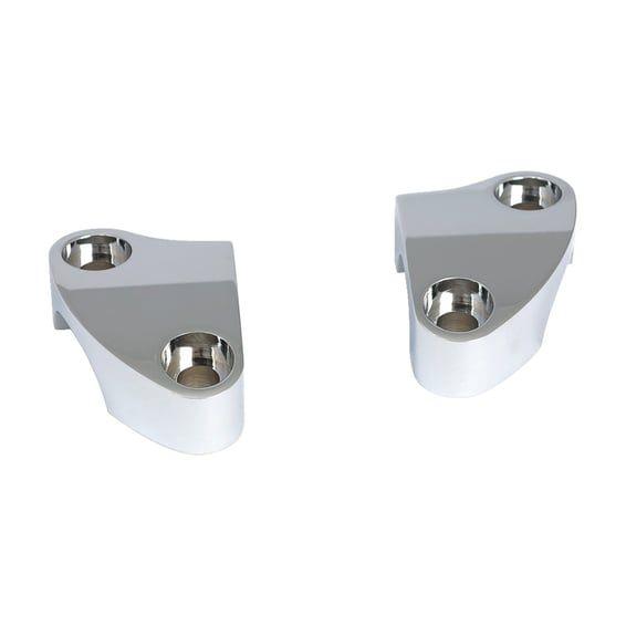 Handlebar top clamp set. Chrome, plain