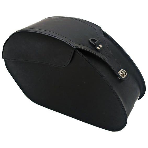 reinforced rigid leather saddlebag set. 28 liter