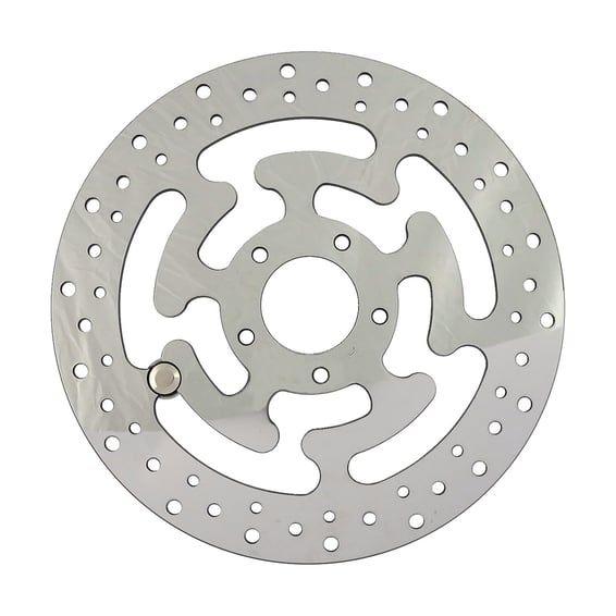 Brake rotor, left front. Polished stainless