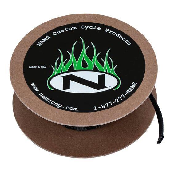 NAMZ, braided flex sleeving. Black, 3/8" (9.53mm) ID