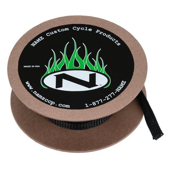 NAMZ, braided flex sleeving. Black, 1/2" (12.7mm) ID