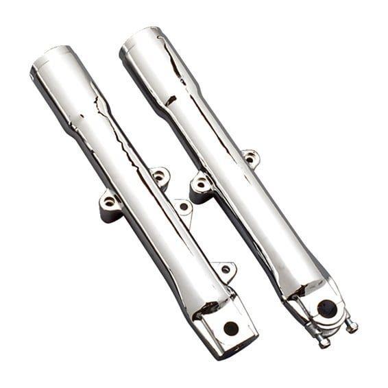 Lower fork legs, single disc. Chrome