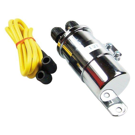 Round custom ignition coil kit, 12v. Chrome