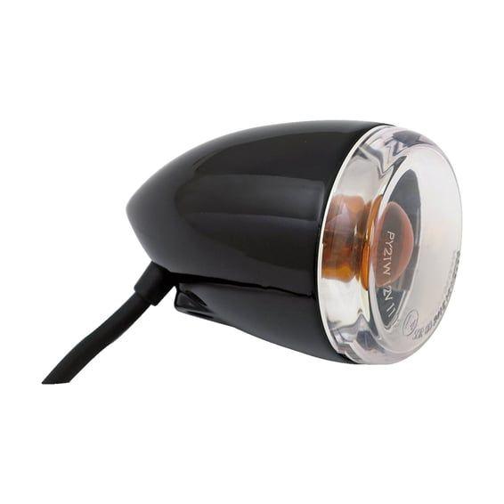 Late-style turn signal assembly. Front. Gloss black