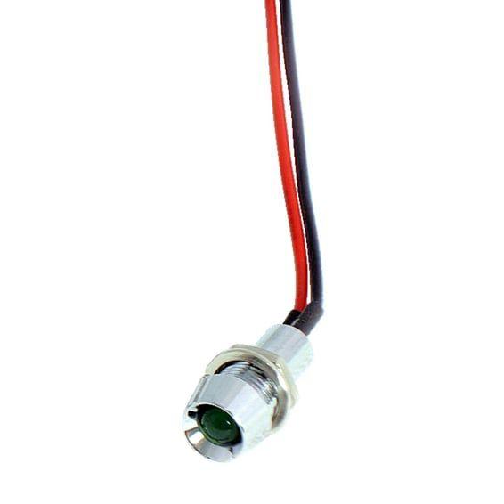 Custom LED indicator light. 1/4", green