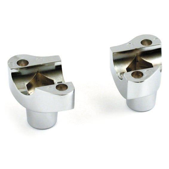 OEM type style risers, non threaded. 2" rise. Chrome