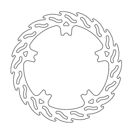 Flame front brake rotor. Front right