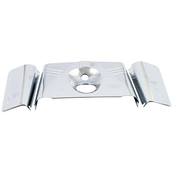 Fork panel kit 3-piece. Ribbed. Chrome