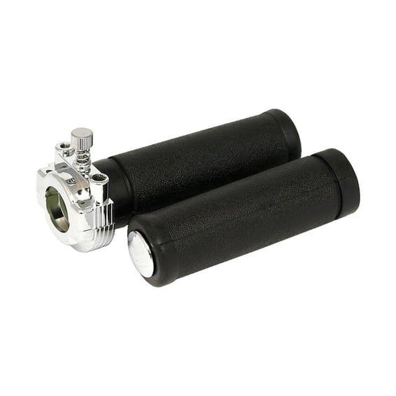 OEM style throttle assembly with grips, dual cable. Chrome