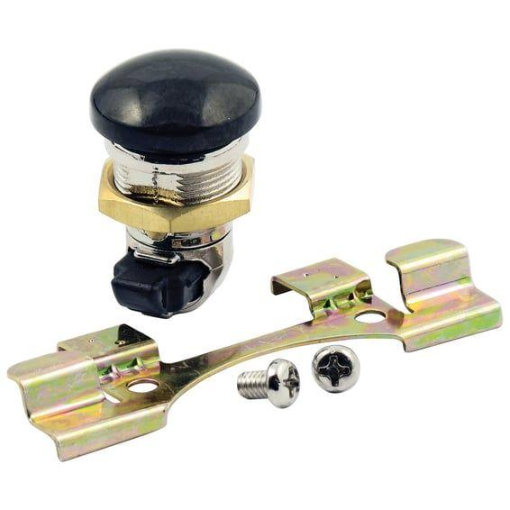 Keyless push button fuel door release. Black