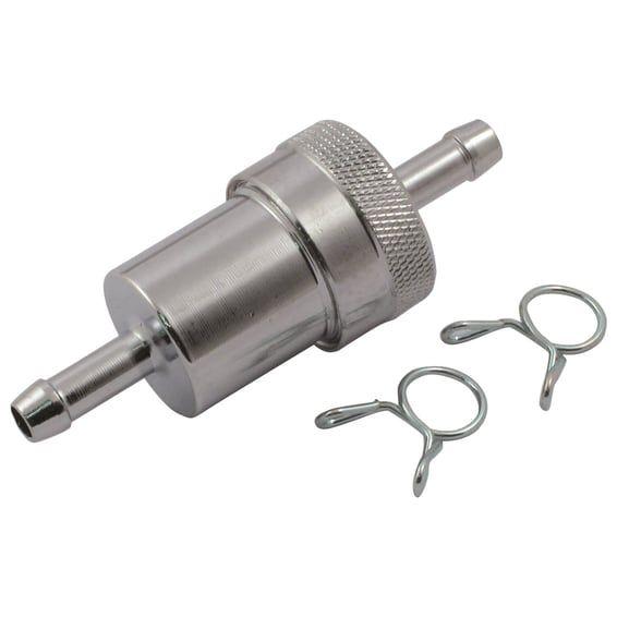 Chrome aluminum fuel filter, 5/16"